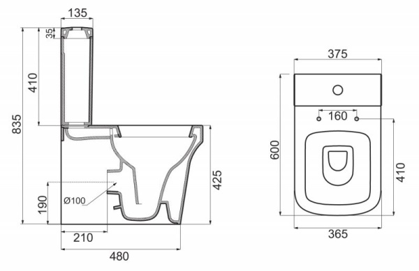 бачок для унитаза belbagno marco bb118t