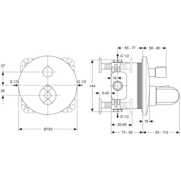 смеситель для душа ideal standard ceratherm a4659aa термостат