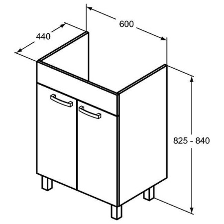 тумба под раковину ideal standard tempo 60 e3239wg белая глянцевая