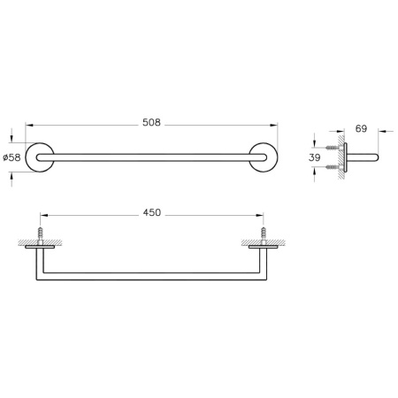 полотенцедержатель vitra origin медный a4488626 50 см