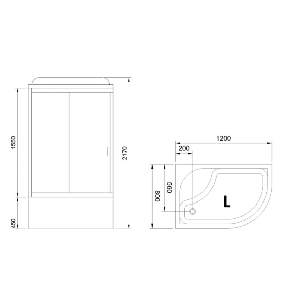 душевая кабина royal bath rb 8120bk1-m-ch l