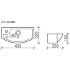 раковина ceramicanova element cn6038r накладная/подвесная, чаша справа, 45.5x22 см, белая