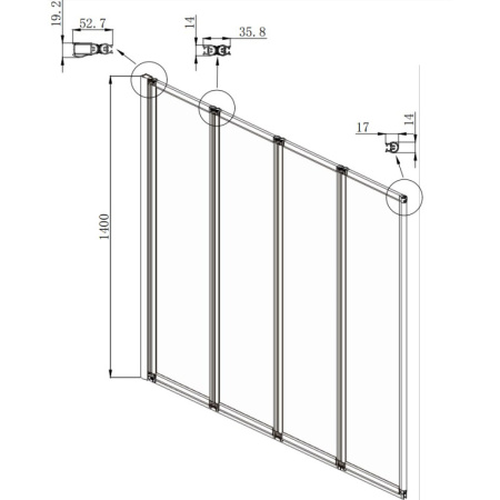 шторка на ванну ambassador bath screens 90х140 16041110l профиль хром стекло crystalpure