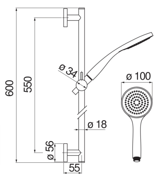 душевой гарнитур nobili ad140/51cr chrome