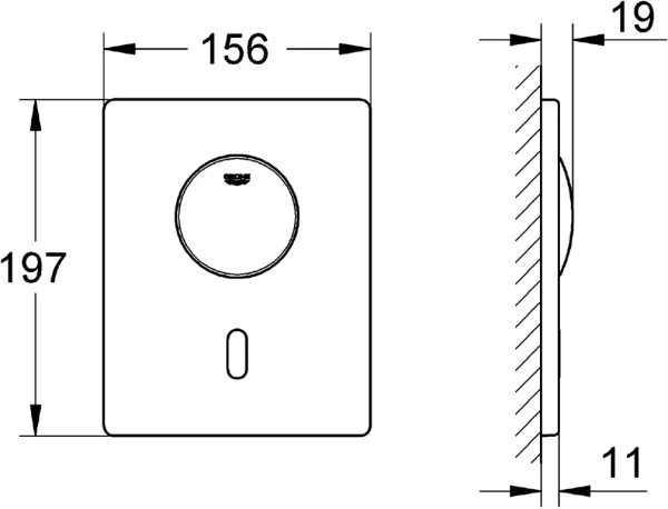 кнопка смыва для инсталляции grohe tectron skate tectron skate 37419000 металл, цвет хром